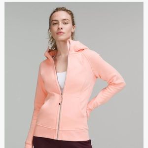 Lululemon scuba full zip hoodie dew pink size 16 * READ DESCRIPTION- FLAW AS IS*